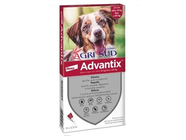 Advantix Spot On x Cani 10-25 Kg. (6 pipette x 2,5 ml)