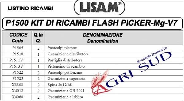 P1500 Kit Ricambi Flash Picker - Mg - V7